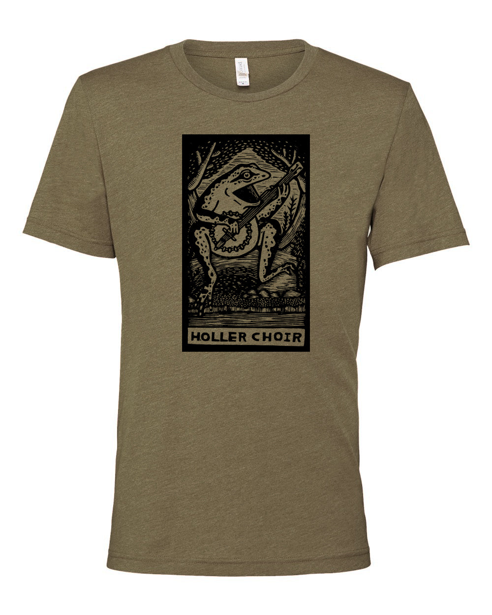 Holler Choir Frog tee - Heather Olive